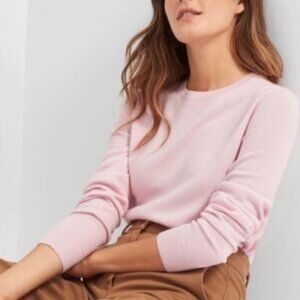 Everlane 99% Cashmere Pink Crew Neck Pullover Sweater Size S Small